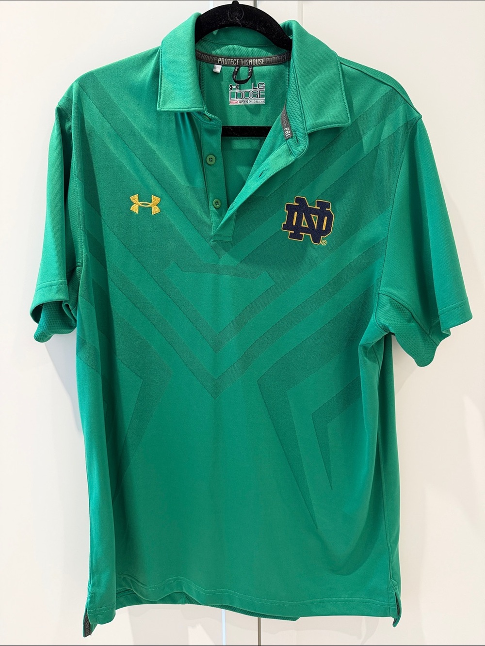 Under Armour Green Notre Dame Logo Polo